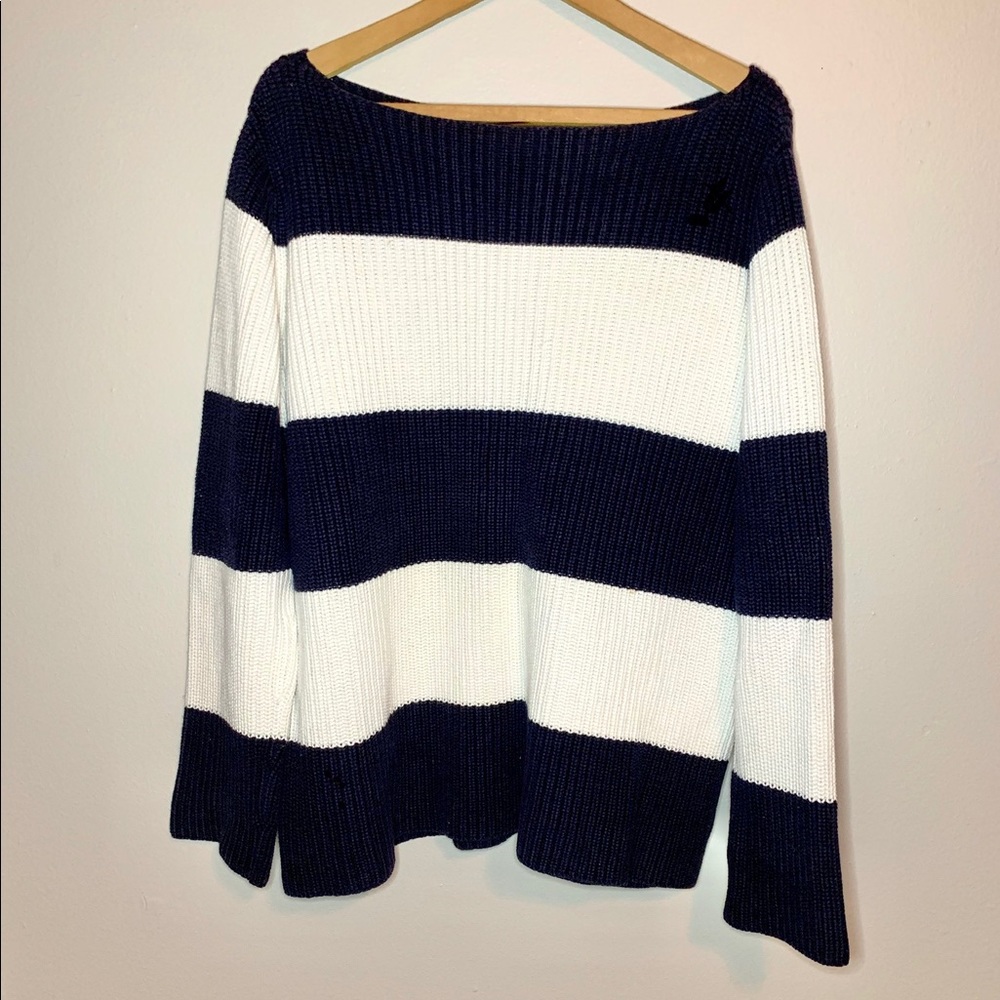 Ralph Lauren | Navy Striped Knitted Sweater